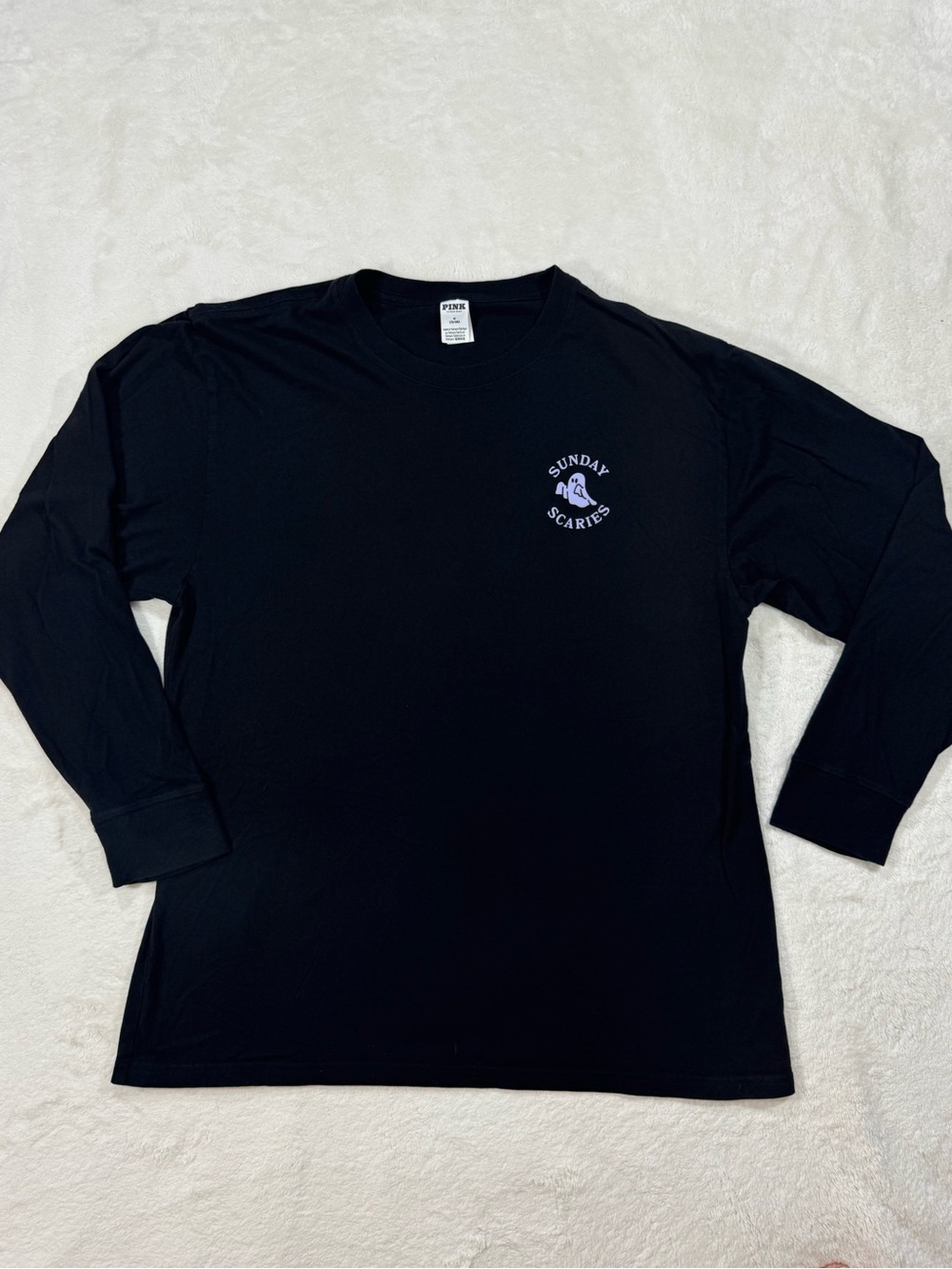 Victoria's Secret PINK Sunday Scaries Long Sleeve Tee Black M